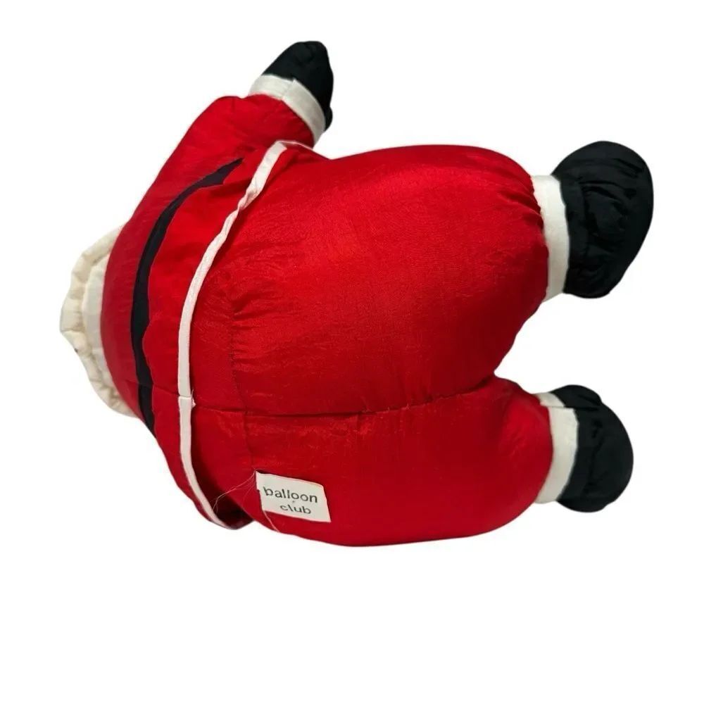 Vtg Puffy Santa Claus Christmas Plush Stuffed Toy Balloon Club Nylon Parachute - Picture 4 of 5